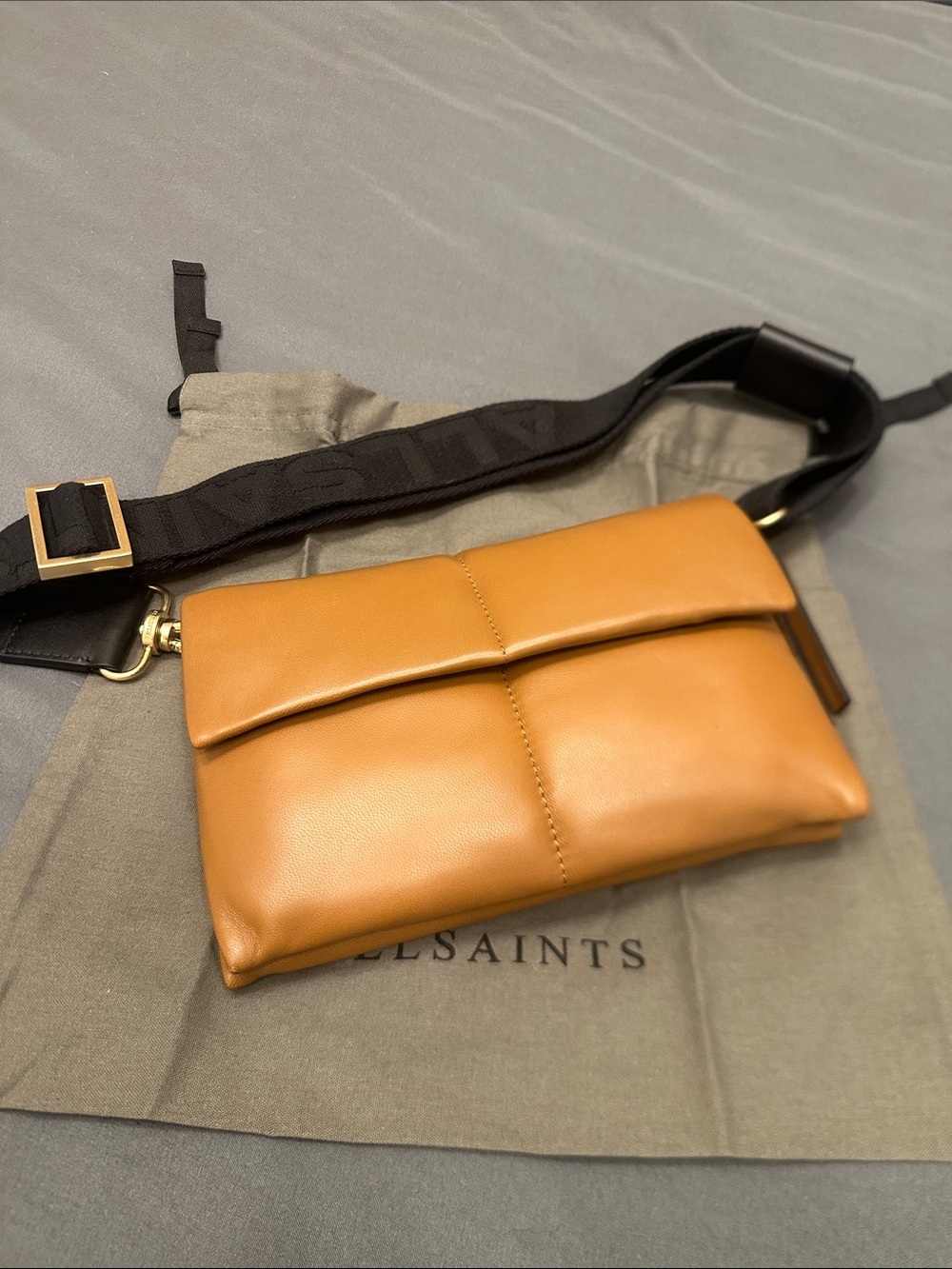 NWOT All Saints Leather Shoulder Bag - Picture 2 of 4